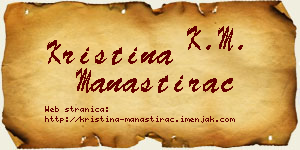 Kristina Manastirac vizit kartica